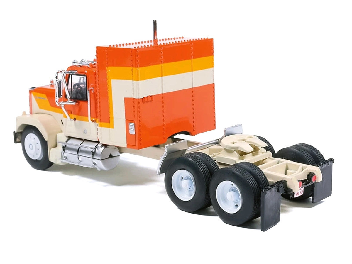 1980 GMC General Truck Tractor Orange with Stripes 1/64 Diecast Model Car by IXO Models LuxuryLifeWay Online Store