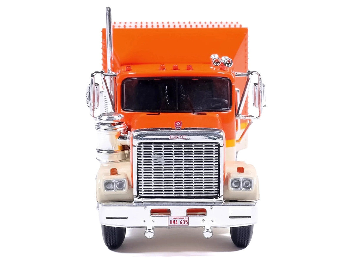 1980 GMC General Truck Tractor Orange with Stripes 1/64 Diecast Model Car by IXO Models LuxuryLifeWay Online Store