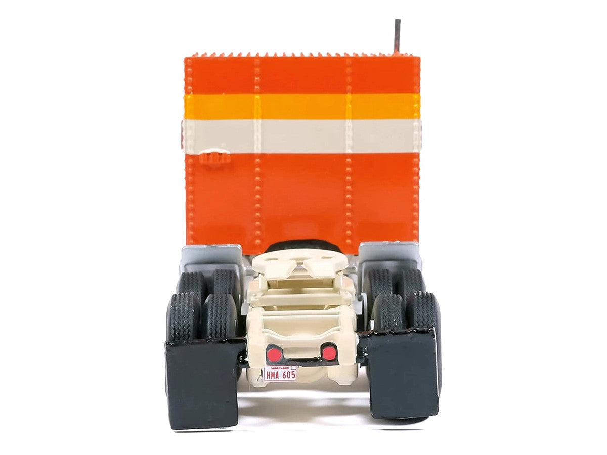 1980 GMC General Truck Tractor Orange with Stripes 1/64 Diecast Model Car by IXO Models LuxuryLifeWay Online Store