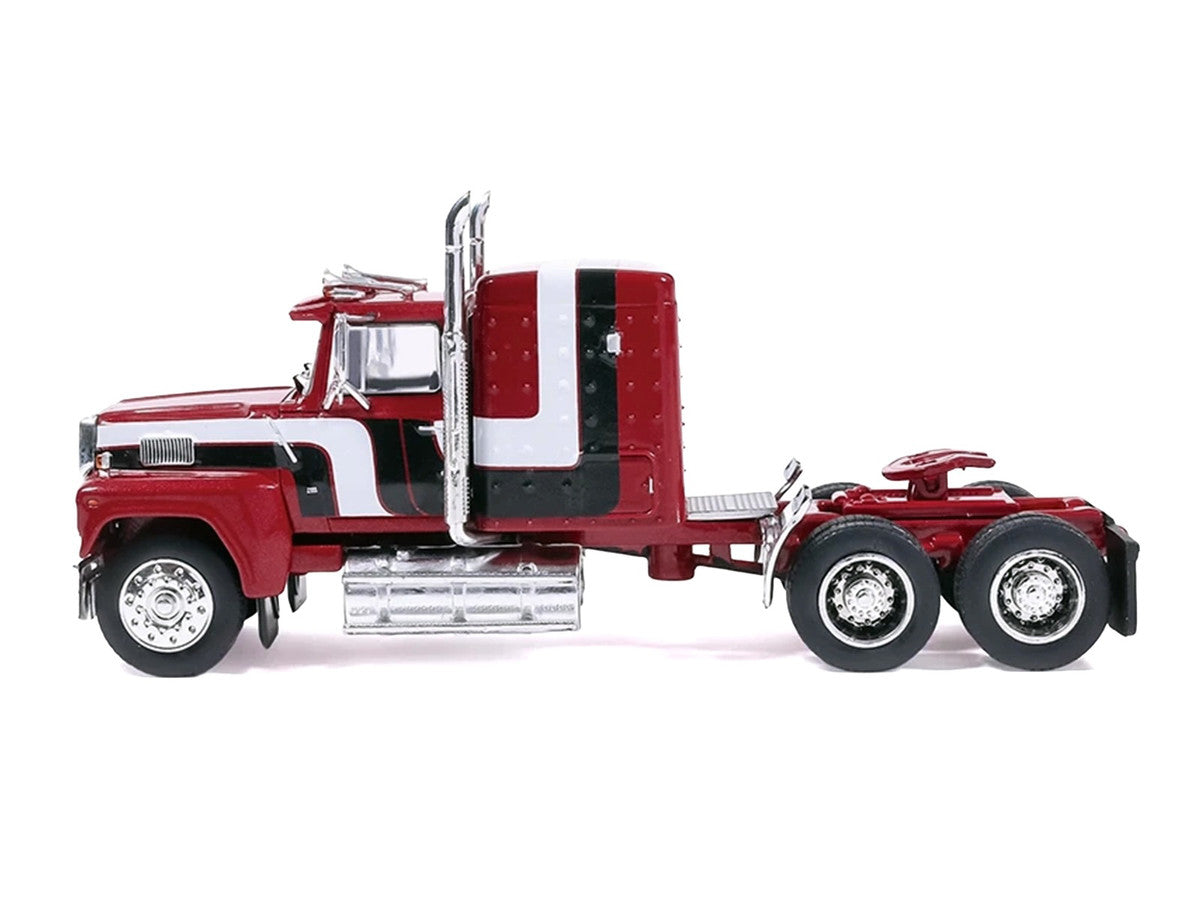 1978 Ford LTL-9000 Truck Tractor Red Metallic with Stripes 1/64 Diecast Model Car by IXO Models LuxuryLifeWay Online Store