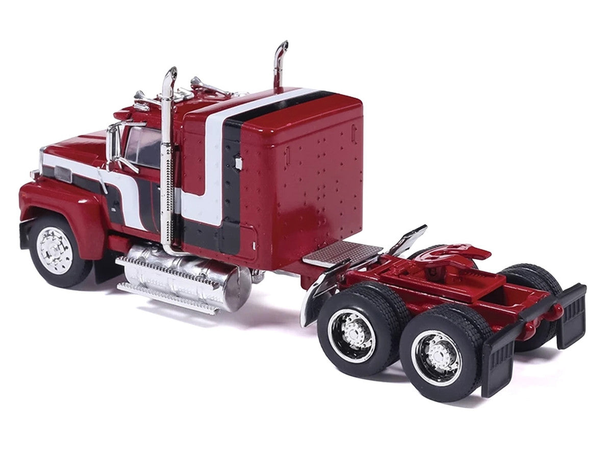 1978 Ford LTL-9000 Truck Tractor Red Metallic with Stripes 1/64 Diecast Model Car by IXO Models LuxuryLifeWay Online Store