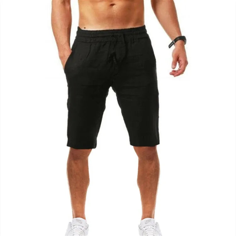 Summer Men Sport Gym Pants Soild Cotton Linen Pants Breathable Casual Training Trousers Joggers Hip Pop Sweatpants Streetwear Pi-Mart
