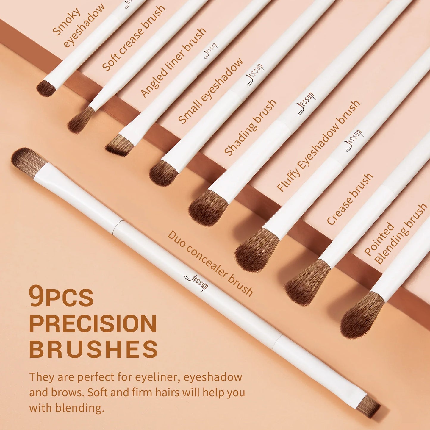 Jessup Makeup Brushes 14pc Makeup Brush set Synthetic Foundation Brush Powder Contour Eyeshadow Liner Blending Highlight T329 Tri Light Beauty