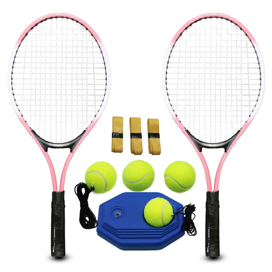 Magicorange 21 inch Tennis Rackets for Kids 2 Players Recreational Tennis Racquet Set for Beginners and Professional with 4 Tennis Balls 3 Overgrips 1 Tennis Bag (Pink)