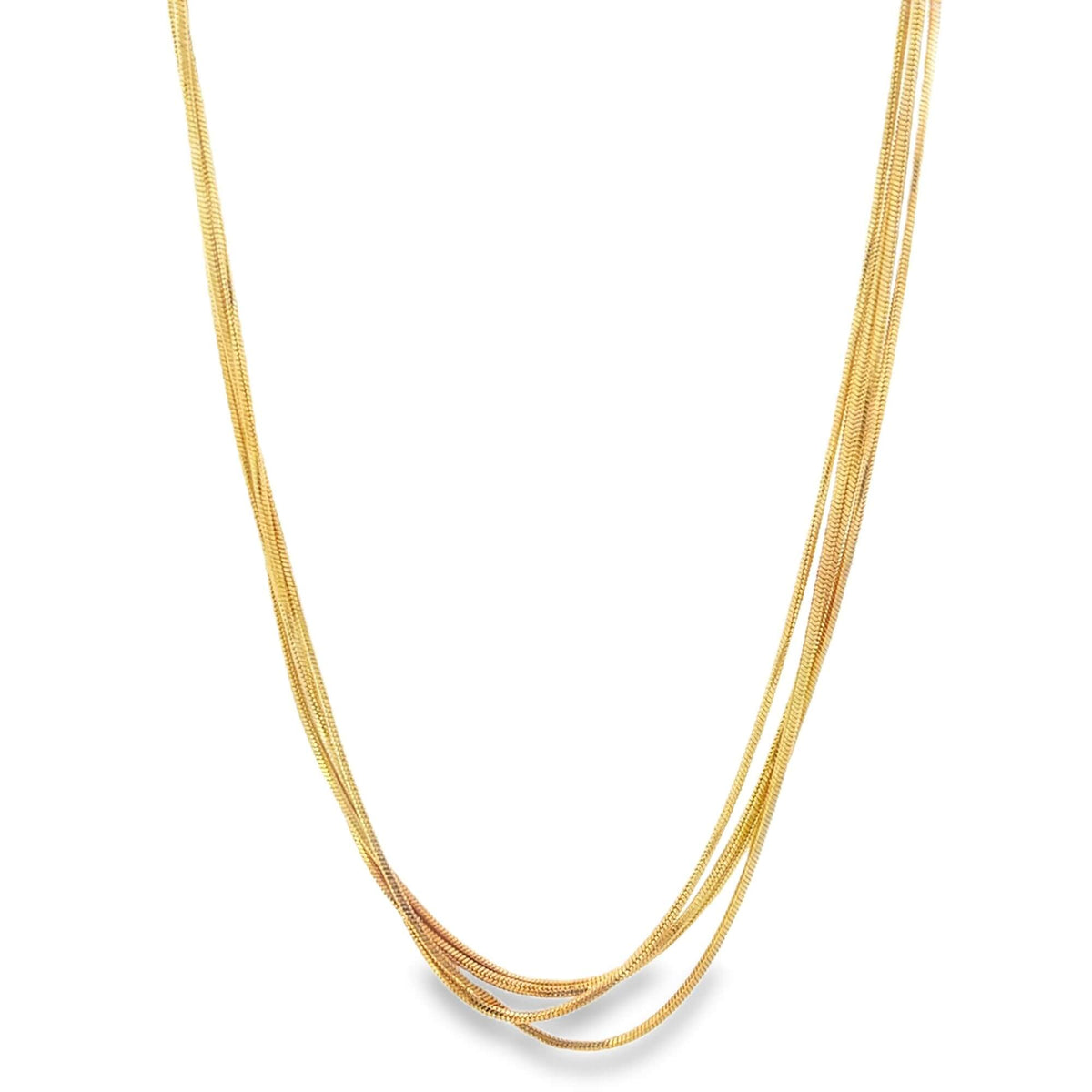 Smooth Quadruple Snake Box Necklace (H146/E255/I502) LuxuryLifeWay Online Store