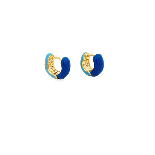 18K Gold Filled Enamel Small Huggie Earrings (K116A) LuxuryLifeWay Online Store