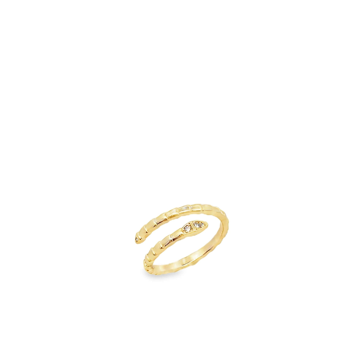 Open Snake Ring with CZ Accents – Adjustable Serpent Ring (D69A) LuxuryLifeWay Online Store