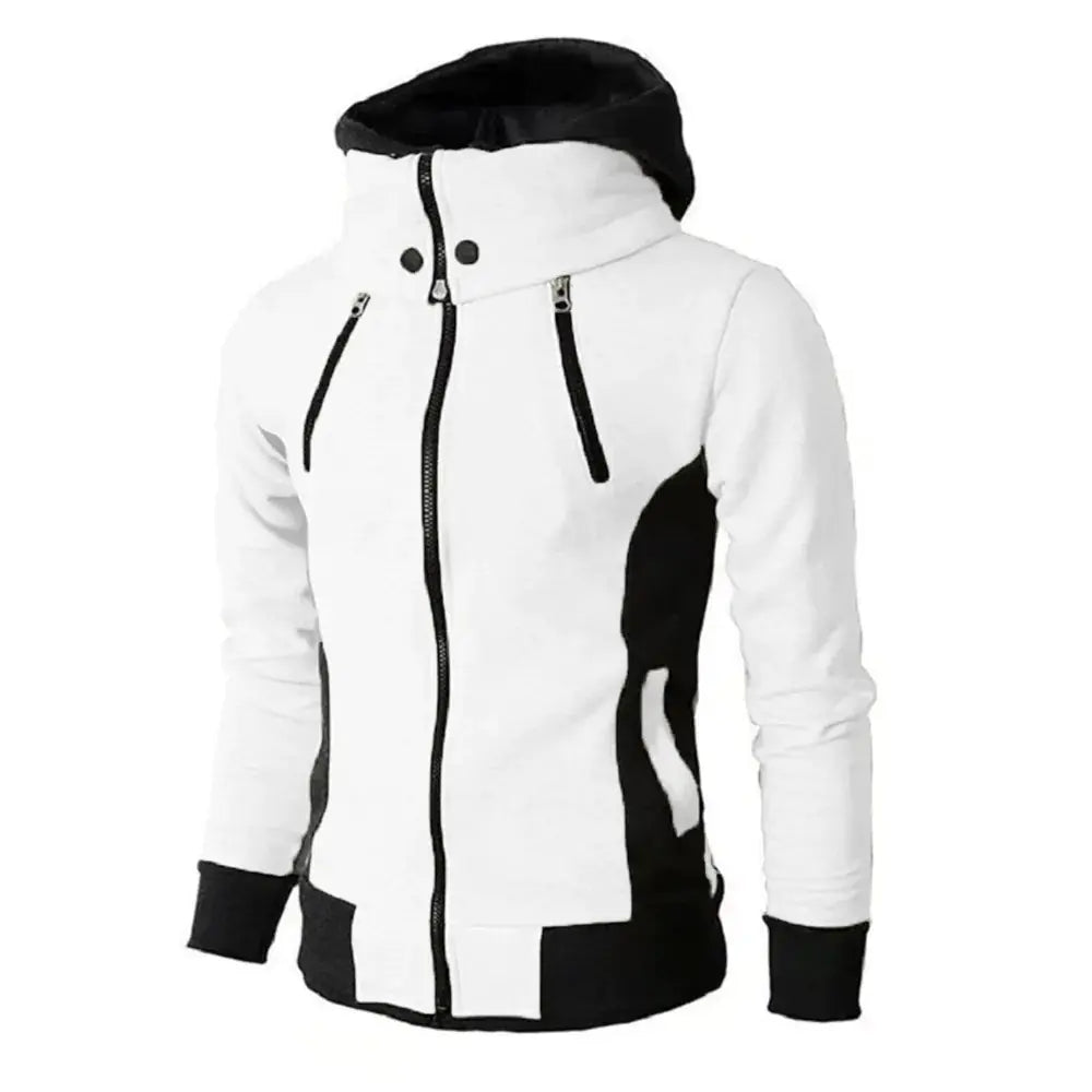 Men's Zip Up Hooded Jacket - Casual Slim Sports Cardigan