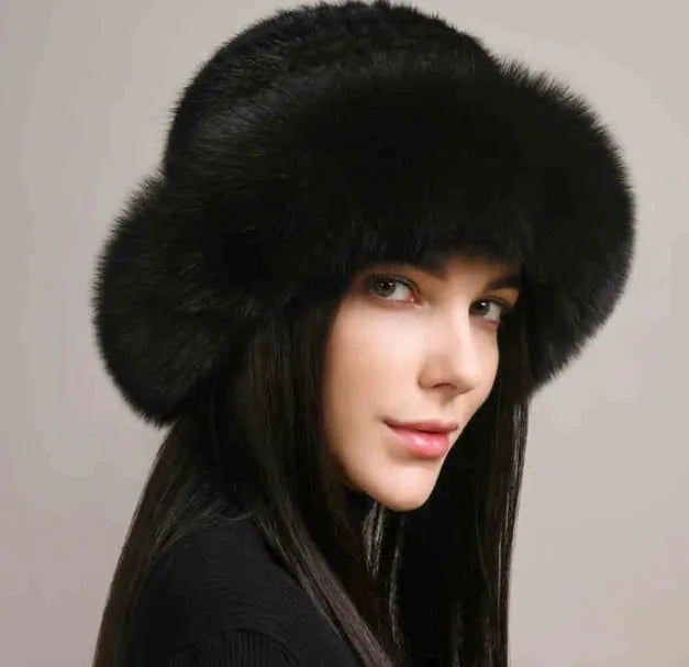 Mink Hair Hat - Lady Braided Fur Winter Hat