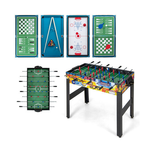 12-in-1 Combo Game Table Set with Foosball Air Hockey Pool Chess and Ping Pong LuxuryLifeWay Online Store