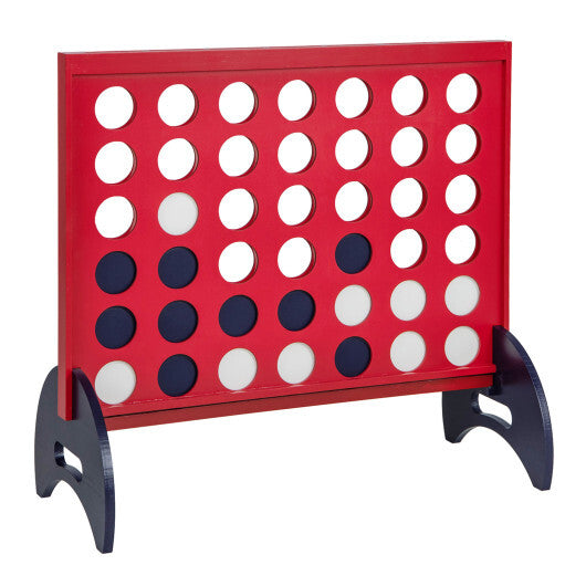 Wooden 4-in-a-row Game Set with 42 PCS Chips and 600D Oxford Fabric Carrying Bag-Blue LuxuryLifeWay Online Store