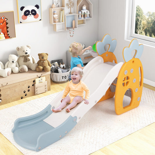 Foldable Slide with Basketball Hoop and Buffer Zone for Kids Aged 3+ Years Old LuxuryLifeWay Online Store
