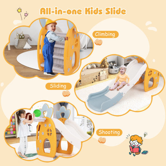 Foldable Slide with Basketball Hoop and Buffer Zone for Kids Aged 3+ Years Old LuxuryLifeWay Online Store