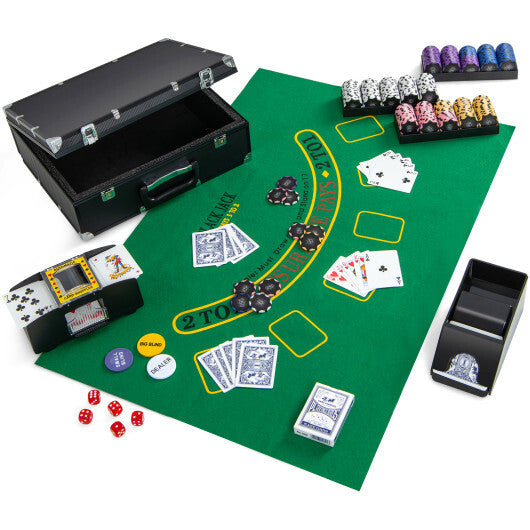 14 Gram Poker Chips 300 Pieces Casino Poker Chip Set-Black LuxuryLifeWay Online Store