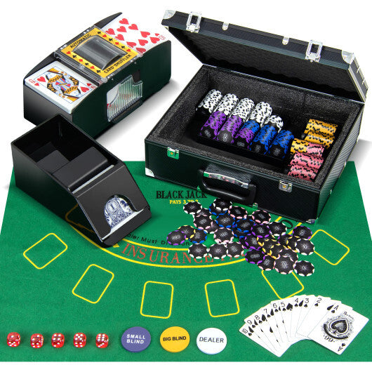 14 Gram Poker Chips 300 Pieces Casino Poker Chip Set-Black LuxuryLifeWay Online Store