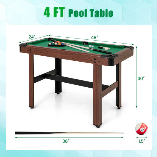 48 Inch Pool Wooden Game Table with Full Set of Ballsfor Kids and Adults-Blue LuxuryLifeWay Online Store