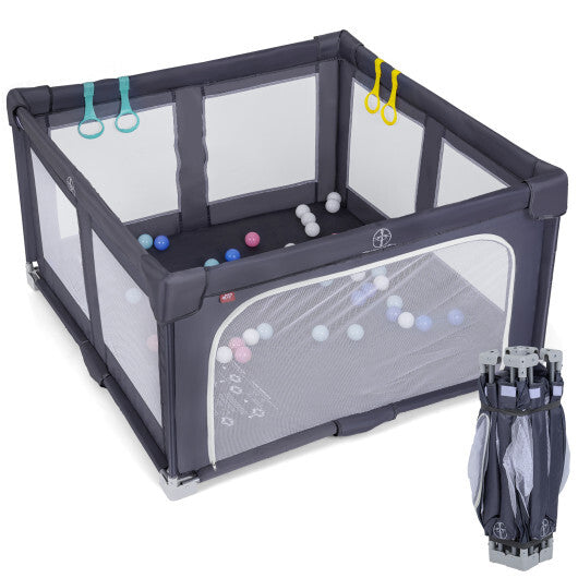 Large Baby Playpen BPA-Free Foldable Toddlers Safety Fence Play Yard-Dark Grey LuxuryLifeWay Online Store