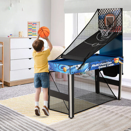10-in-1 Combo Game Table Set with Table Tennis  Basketball  Soccer-Blue LuxuryLifeWay Online Store