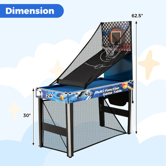 10-in-1 Combo Game Table Set with Table Tennis  Basketball  Soccer-Blue LuxuryLifeWay Online Store