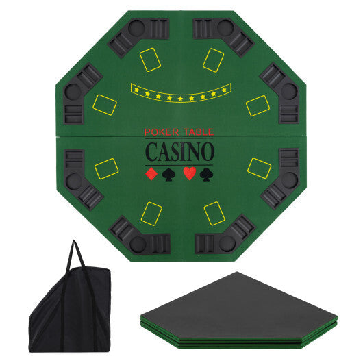8-Player Foldable Poker Table Top with Carrying Bag-Blue LuxuryLifeWay Online Store