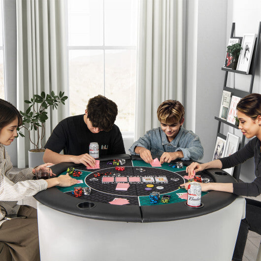 Portable 48 Inch 6-Player Foldable Poker Table Top Round Game Mat-Green LuxuryLifeWay Online Store