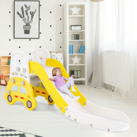 5 in 1 Convertible Toddler Slide Set Kids Art Easel with Stool and Book Rack-Gray LuxuryLifeWay Online Store