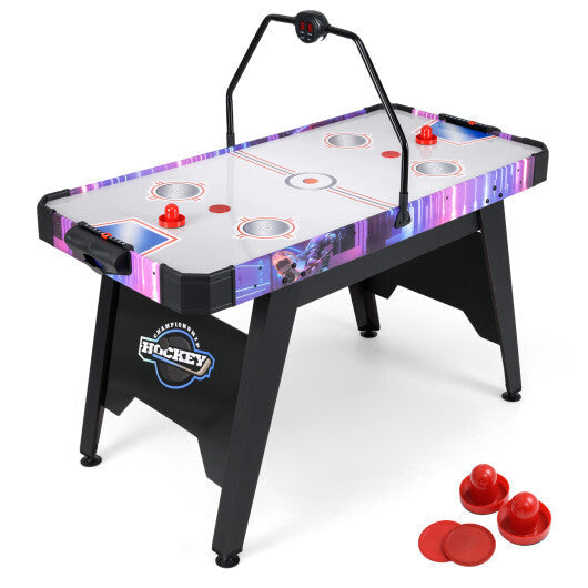 56 Inch Air Hockey Table with LED Digital Scoreboard and Powerful 12V Motor-White LuxuryLifeWay Online Store