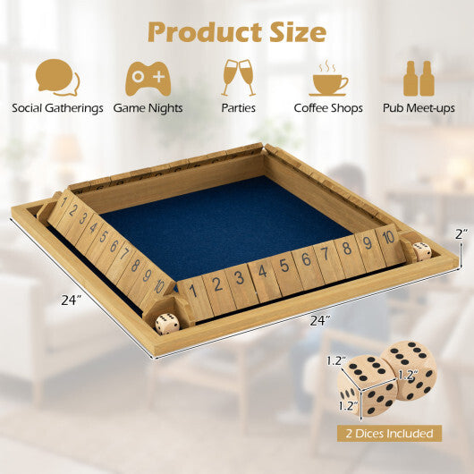 24 Inch Extra-Large Shut The Box Game for 2-4 Players LuxuryLifeWay Online Store