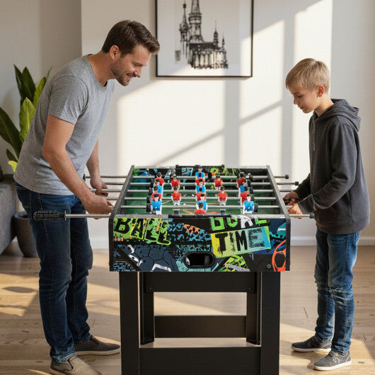 37 Inch Mini Foosball Table 2-in-1 Game Table with Detachable Legs for Tabletop-Black LuxuryLifeWay Online Store