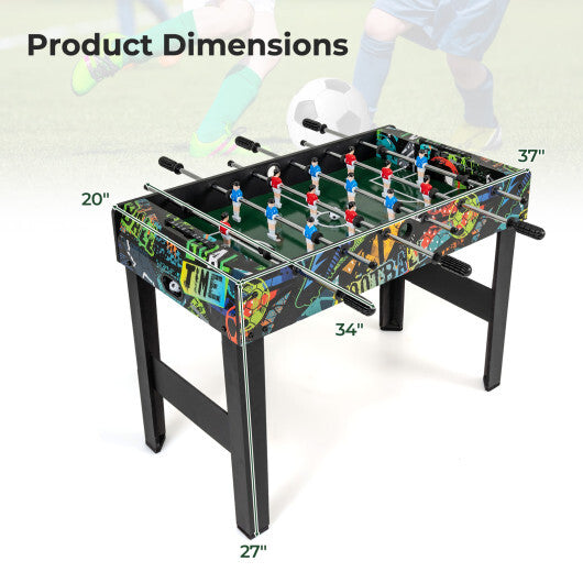37 Inch Mini Foosball Table 2-in-1 Game Table with Detachable Legs for Tabletop-Black LuxuryLifeWay Online Store