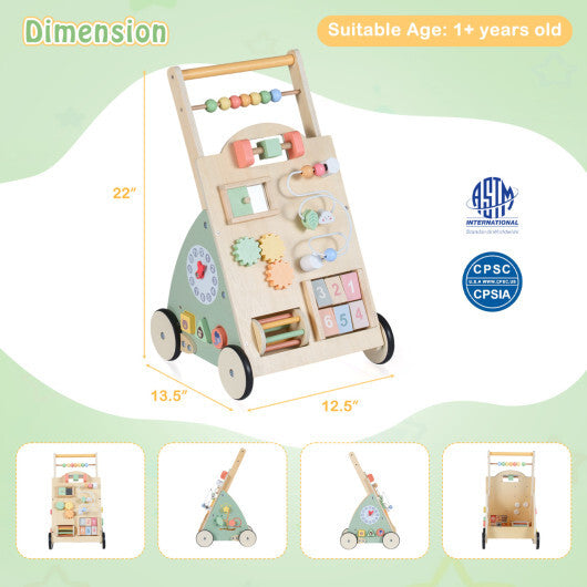 Wooden Baby Walker with Wheels and Storage Basket LuxuryLifeWay Online Store