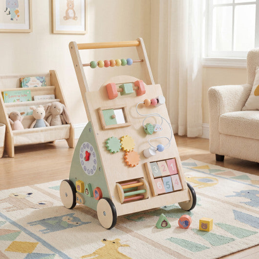 Wooden Baby Walker with Wheels and Storage Basket LuxuryLifeWay Online Store