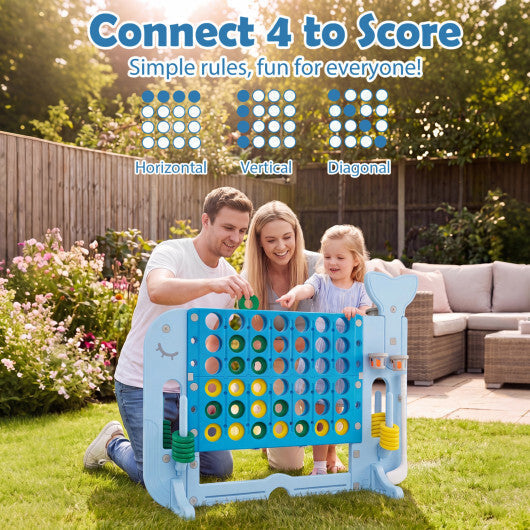 Giant 4-to-Score Game Set Jumbo Connect Four Game with Ring-toss-Blue LuxuryLifeWay Online Store