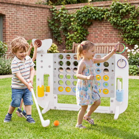 Giant 4-to-Score Game Set Jumbo Connect Four Game with Ring-toss-Blue LuxuryLifeWay Online Store