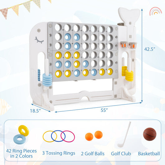 Giant 4-to-Score Game Set Jumbo Connect Four Game with Ring-toss-Blue LuxuryLifeWay Online Store
