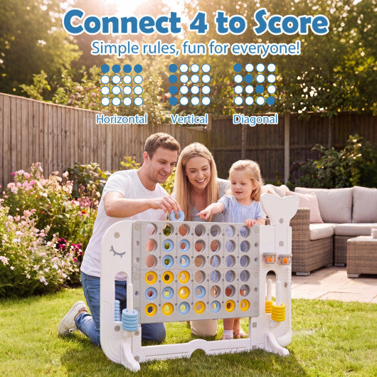 Giant 4-to-Score Game Set Jumbo Connect Four Game with Ring-toss-Blue LuxuryLifeWay Online Store
