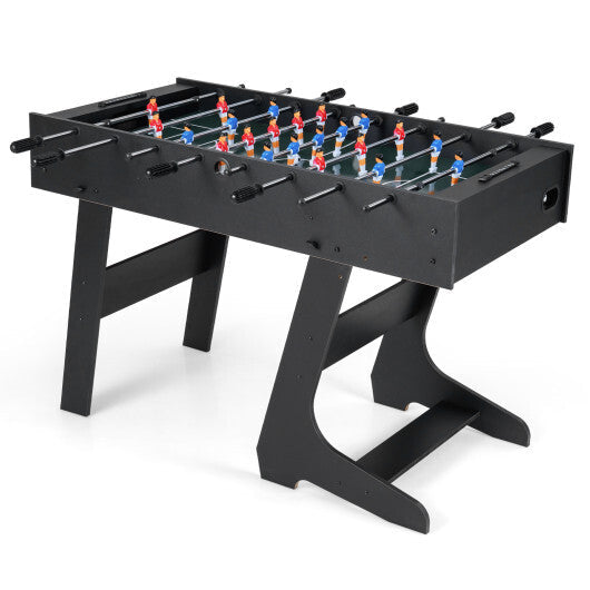 Folding Foosball Table with 22 Players and Slide Scorers Space-Saving Game Table-Black LuxuryLifeWay Online Store