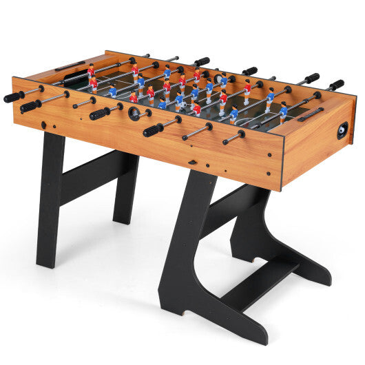 Folding Foosball Table with 22 Players and Slide Scorers Space-Saving Game Table-Black LuxuryLifeWay Online Store