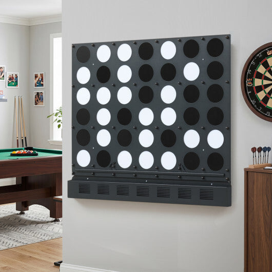 Wall-mounted Jumbo 4-in-a-Row Game with Acrylic Discs-Walnut