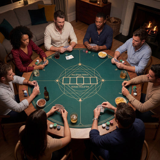 Round Poker Mat for Texas Hold'em 40 inch Portable Foldable Anti-Slip Rubber Base Table Layout-Green LuxuryLifeWay Online Store