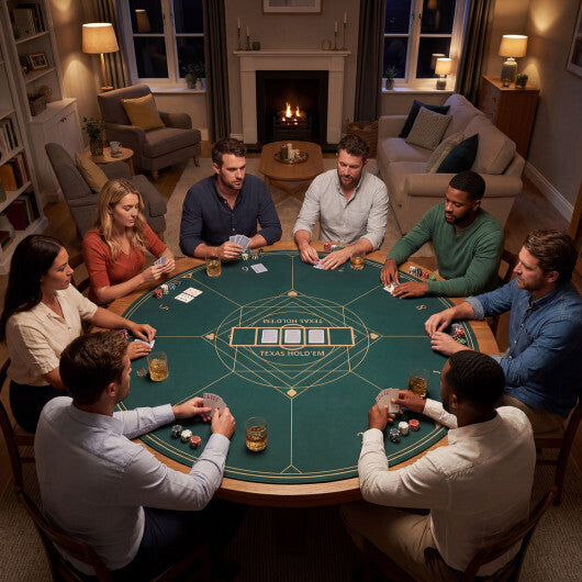 Round Poker Mat for Texas Hold'em 55 inch Portable Foldable Anti-Slip Rubber Base Table Layout-Green LuxuryLifeWay Online Store