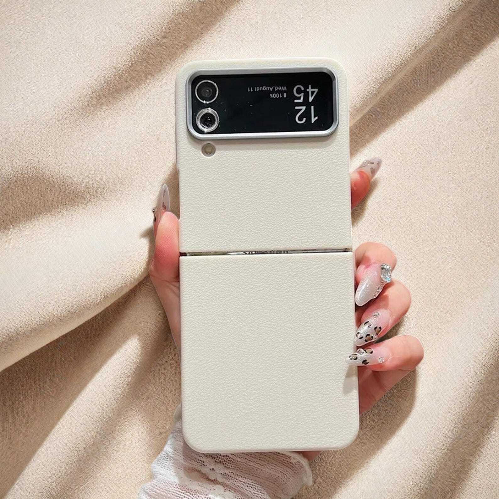 Leather Texture TPU Case for Samsung Galaxy Z Flip 3 4 5 6 | Shockproof Soft Folding Cover for Z Flip Series 5G Phones LuxuryLifeWay Online Store