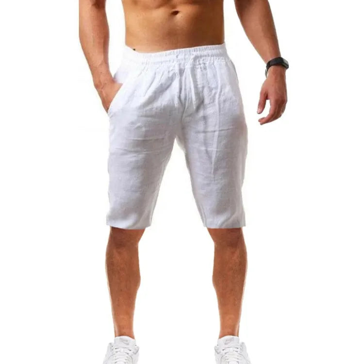 Summer Men Sport Gym Pants Soild Cotton Linen Pants Breathable Casual Training Trousers Joggers Hip Pop Sweatpants Streetwear Pi-Mart