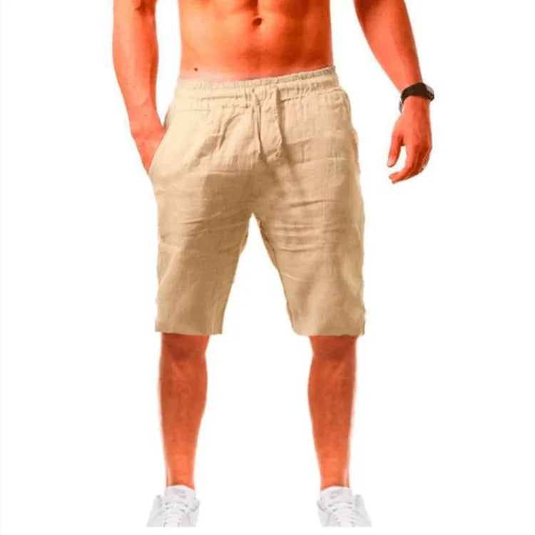 Summer Men Sport Gym Pants Soild Cotton Linen Pants Breathable Casual Training Trousers Joggers Hip Pop Sweatpants Streetwear Pi-Mart
