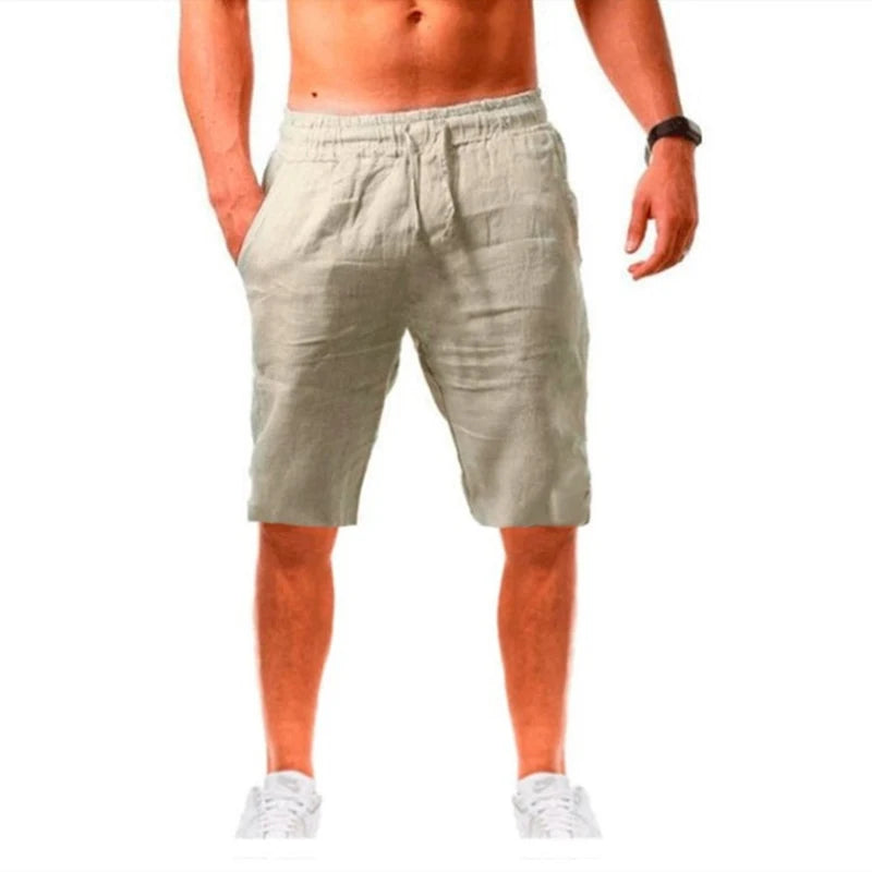 Summer Men Sport Gym Pants Soild Cotton Linen Pants Breathable Casual Training Trousers Joggers Hip Pop Sweatpants Streetwear Pi-Mart