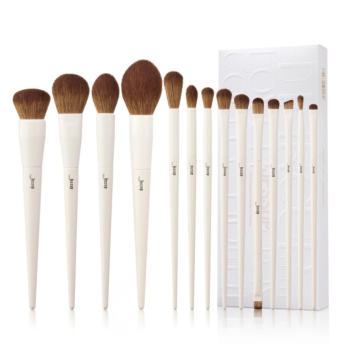Jessup Makeup Brushes 14pc Makeup Brush set Synthetic Foundation Brush Powder Contour Eyeshadow Liner Blending Highlight T329 Tri Light Beauty