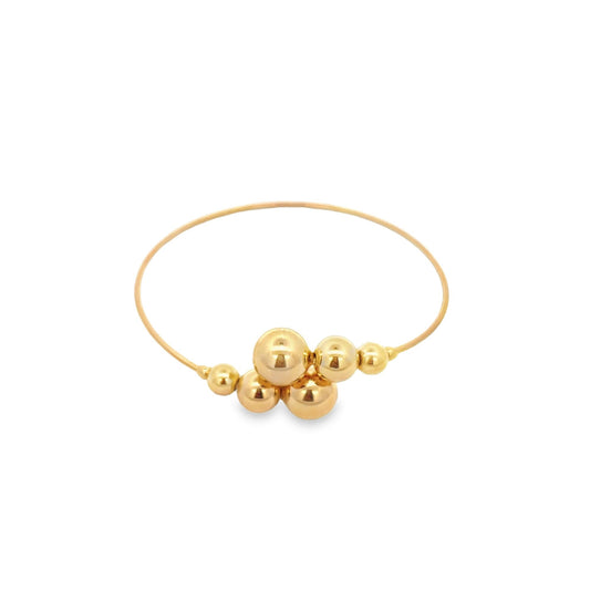 Wrist Cuff Bangle With Gold/Pearls Ball Beads (B2) LuxuryLifeWay Online Store