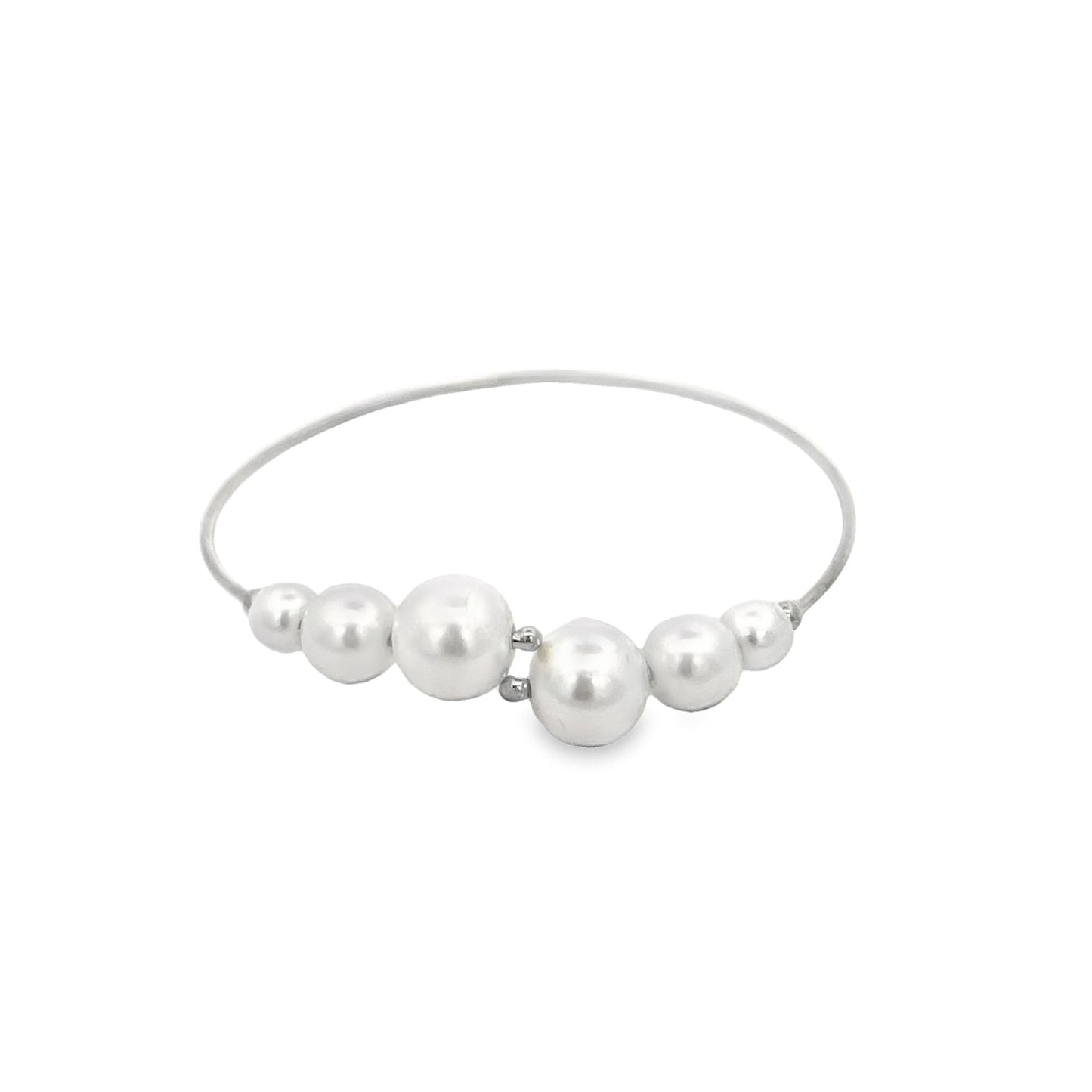 Wrist Cuff Bangle With Gold/Pearls Ball Beads (B2) LuxuryLifeWay Online Store
