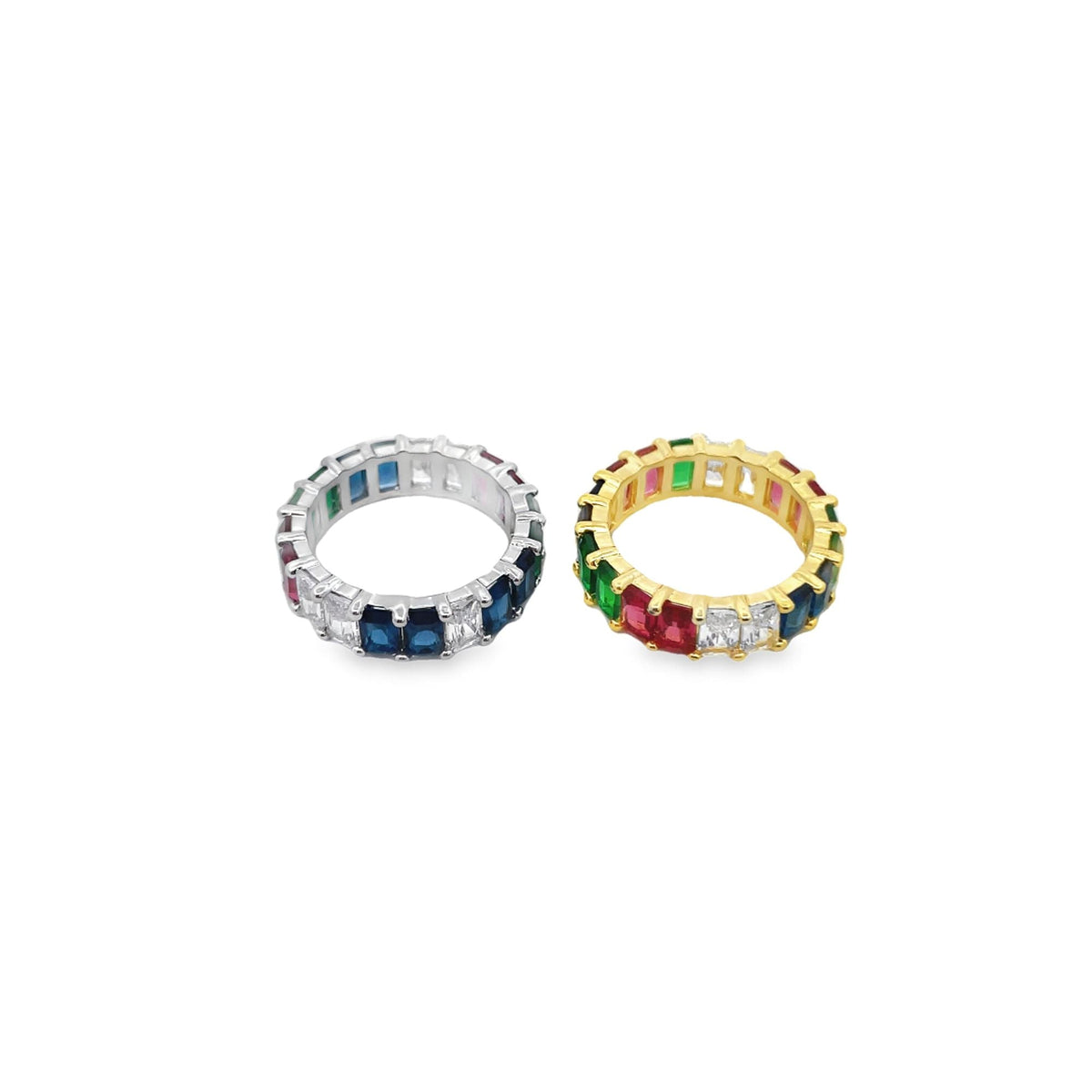 Rainbow Multicolor CZ Stones Ring (D55) LuxuryLifeWay Online Store