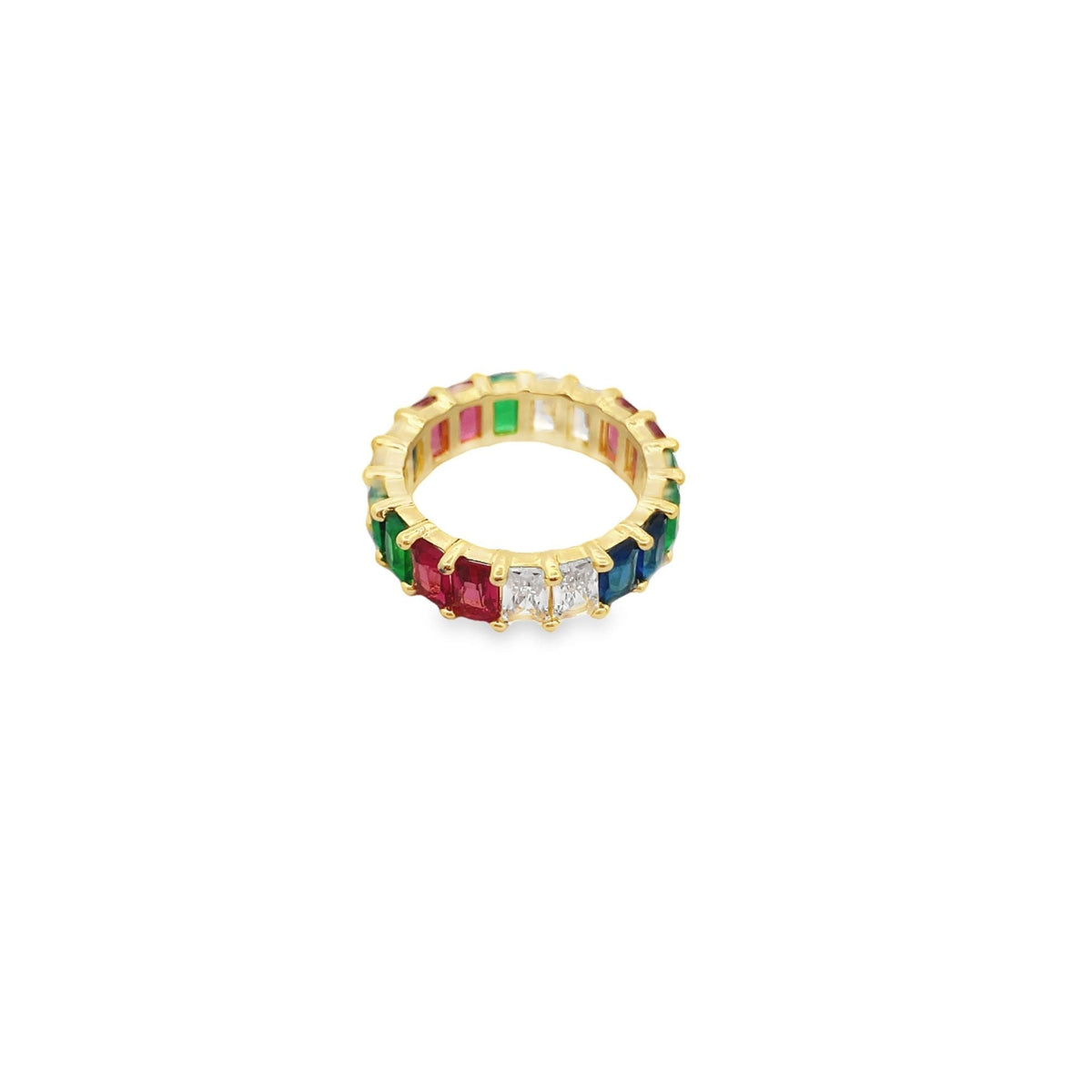Rainbow Multicolor CZ Stones Ring (D55) LuxuryLifeWay Online Store